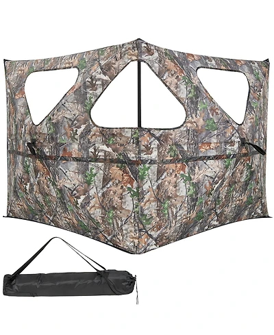 Sugift 2-Panel Hunting Ground Blind Pop Up Fence with 3 Shoot Through Ports