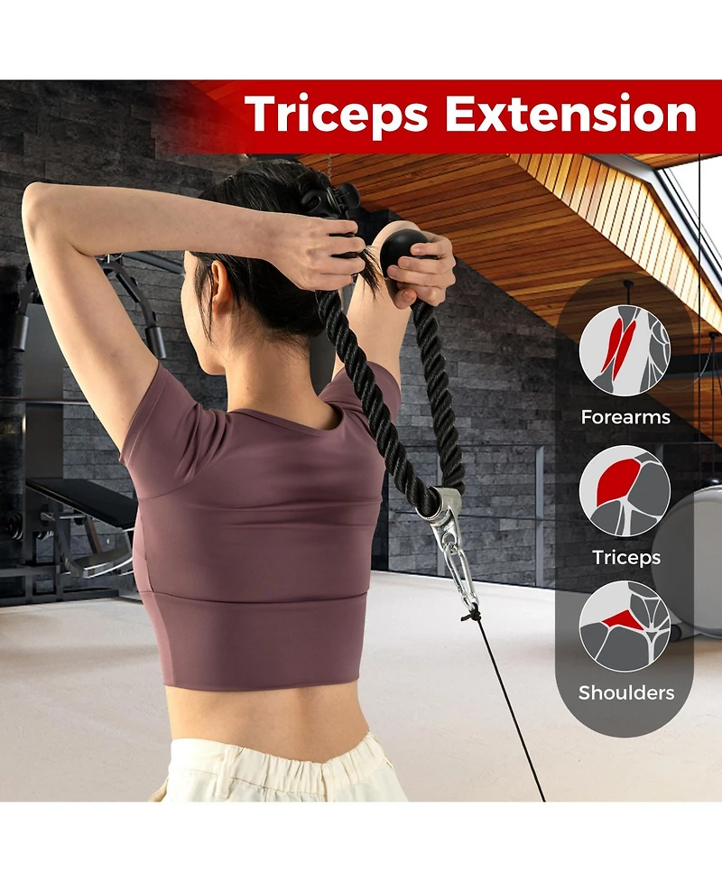 Sugift 4-Piece Cable Machine Attachment Set for Home Gym