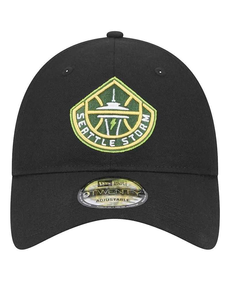 New Era Men's and Women's Black Seattle Storm Core Logo 9TWENTY Adjustable Hat