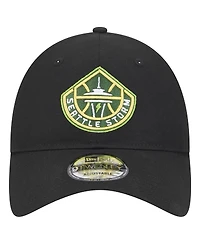 New Era Men's and Women's Black Seattle Storm Core Logo 9TWENTY Adjustable Hat