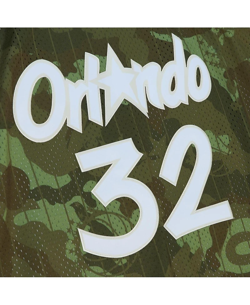 Mitchell & Ness Men's Shaquille O'Neal Camo Orlando Magic Hardwood Classics 1994/95 Ghost Green Swingman Jersey