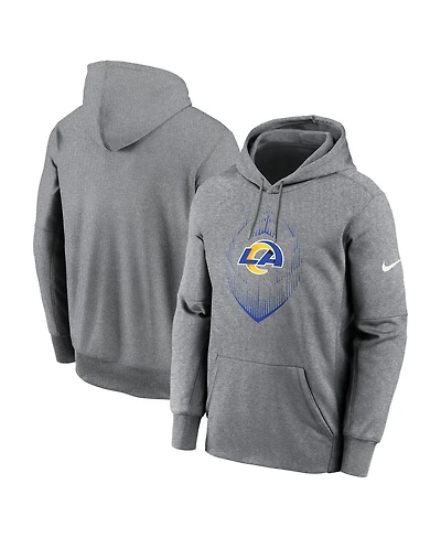 Nike Men's Heather Gray Los Angeles Rams Icon Performance Pullover Hoodie