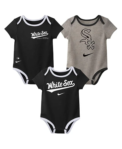 Nike Baby Chicago White Sox Authentic Collection Three-Pack Bodysuit Set
