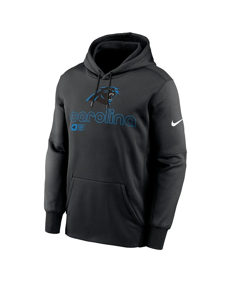Nike Men's Black Carolina Panthers Performance Pullover Hoodie