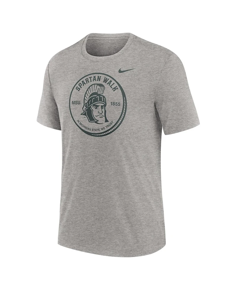 Nike Men's Heather Gray Michigan State Spartans Local Campus Time Honored Tradition Tri-Blend T-Shirt
