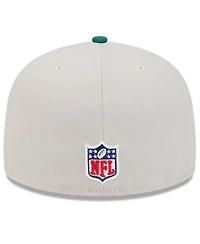 New Era Men's Stone/Green York Jets 2024 Sideline Historic 59FIFTY Fitted Hat