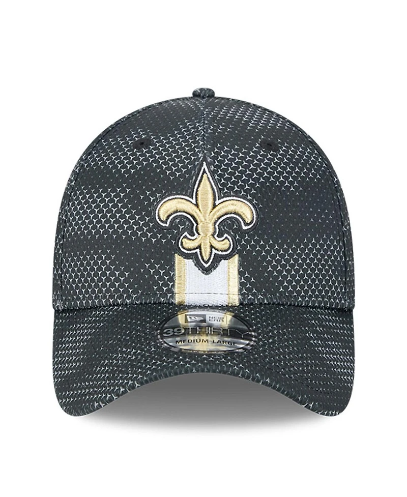New Era Men's Black New Orleans Saints 2024 Sideline 39THIRTY Flex Hat