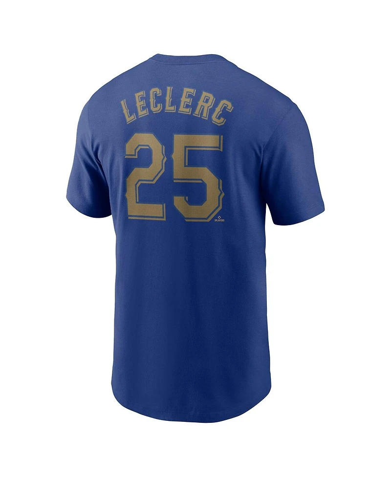 Nike Men's Jose Leclerc Royal Texas Rangers 2024 Gold Collection Name Number T-Shirt