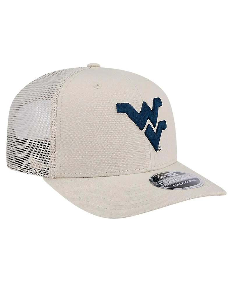 New Era Men's Natural West Virginia Mountaineers Canvas 9SEVENTY Stretch-Snap Hat