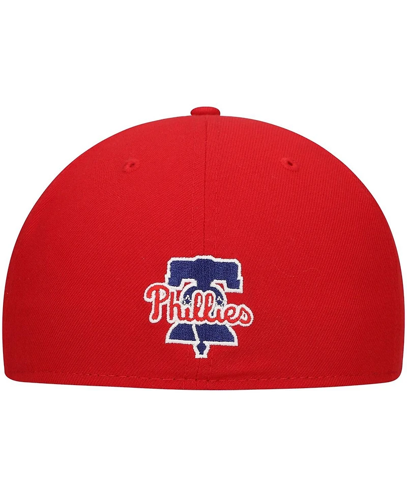 New Era Men's Red Philadelphia Phillies Shadow Logo 59FIFTY Fitted Hat