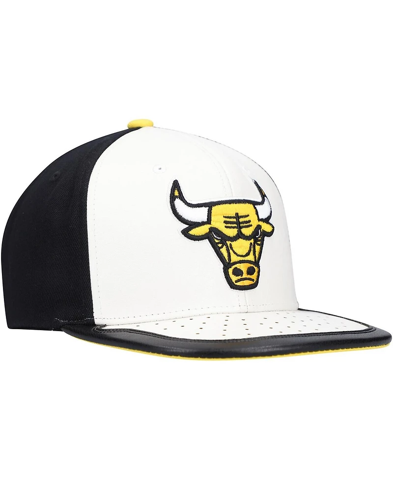 Mitchell & Ness Men's White/Yellow Chicago Bulls Day One Snapback Hat