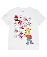 Freeze Max Big Boys and Girls White The Simpsons School Doodles T-Shirt