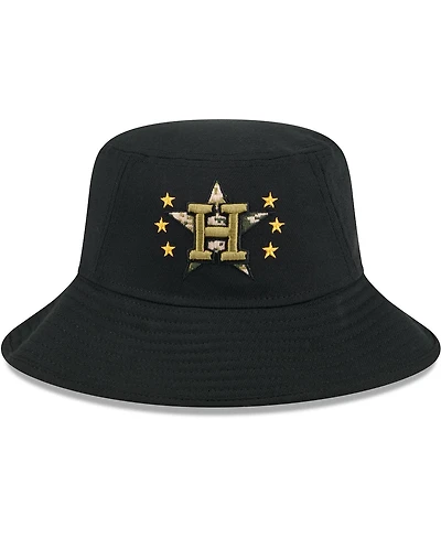 New Era Men's Black Houston Astros 2024 Armed Forces Day Bucket Hat