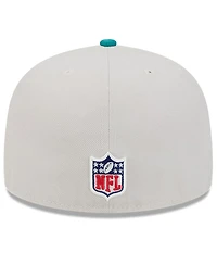 New Era Men's Stone/Aqua Miami Dolphins 2024 Sideline Historic 59FIFTY Fitted Hat