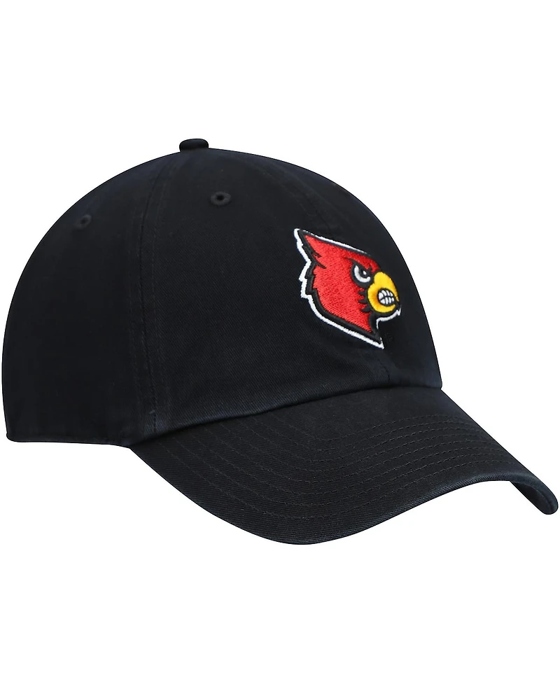 '47 Brand Men's Black Louisville Cardinals Vintage Clean Up Adjustable Hat