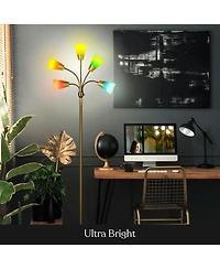 Medusa Modern 78" Led 5-Light Floor Lamp with Interchangeable Shades