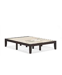 Gymax 14'' Full Size Wooden Platform Bed Frame w/ Strong Slat Support Espresso