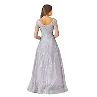 Lara Women's Long Sleeve Lace Ballgown