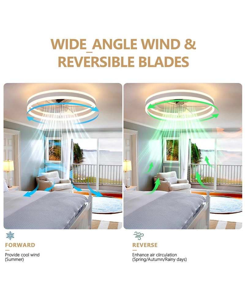 Streamdale Ceiling Fan with Lights Dimmable Led