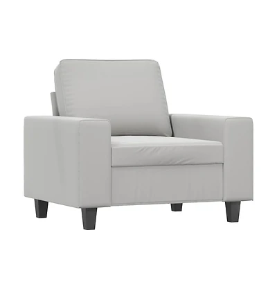 vidaXL Sofa Chair Light Gray 23.6" Microfiber Fabric