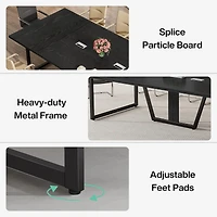 Tribesigns 94.5-Inch Conference Table for 10 People, Industrial 8 Ft Meeting Table with Two Grommets