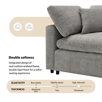 Streamdale Furniture Modern Modular 6-Seat Cloud Sofa Bed with Ottoman