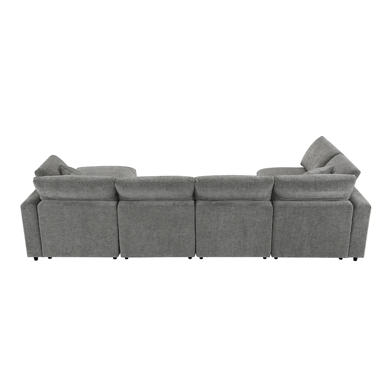 Streamdale Furniture Modern Modular 6-Seat Cloud Sofa Bed with Ottoman