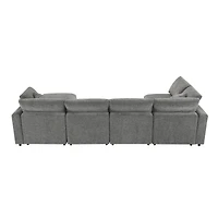 Streamdale Furniture Modern Modular 6-Seat Cloud Sofa Bed with Ottoman
