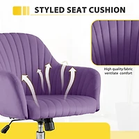 Streamdale Modern Velvet Accent Chair with Adjustable Height and Casters