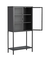 Streamdale Heavy Duty Storage Cabinet with Glass Doors and Shelves