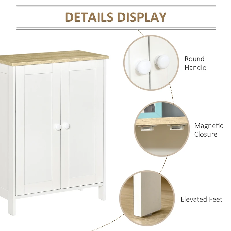 Simplie Fun White Double Door Storage Cabinet