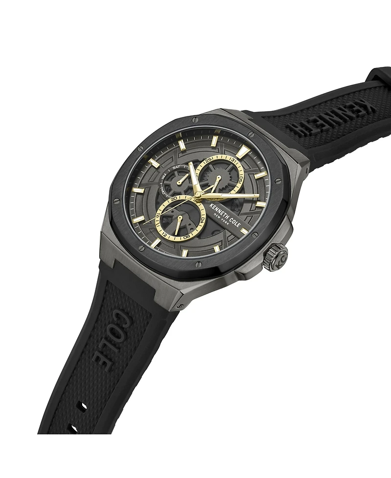 Kenneth Cole New York Men's Dress Sport Black Stainless Steel Watch, 43.5mm