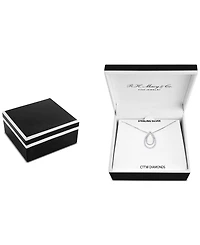 Marsala Diamond Teardrop Halo 18" Pendant Necklace (1/4 ct. t.w.) in Sterling Silver