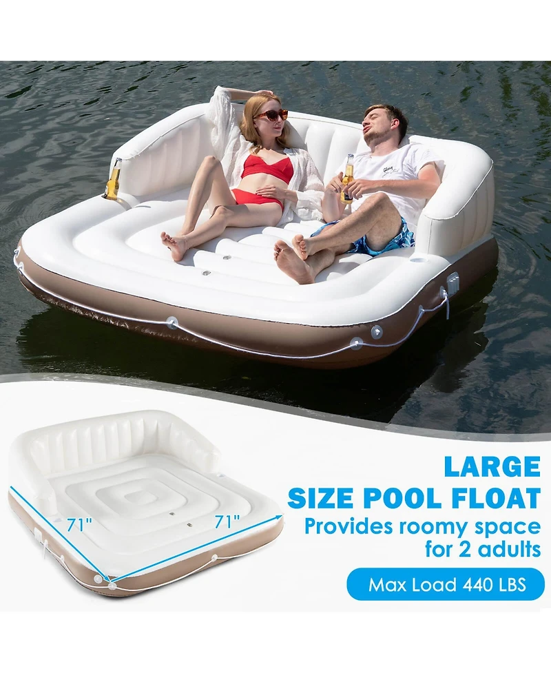 Sugift Inflatable Pool Float Lounge Swimming Raft