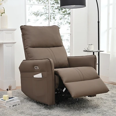 270° Swivel Glider Recliner with Usb Ports for Nursery, Living Room, Bedroom