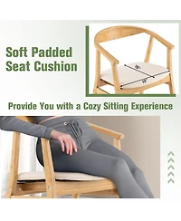 Skonyon Bamboo Accent Chair with Armrest and Curved Backrest-Natural