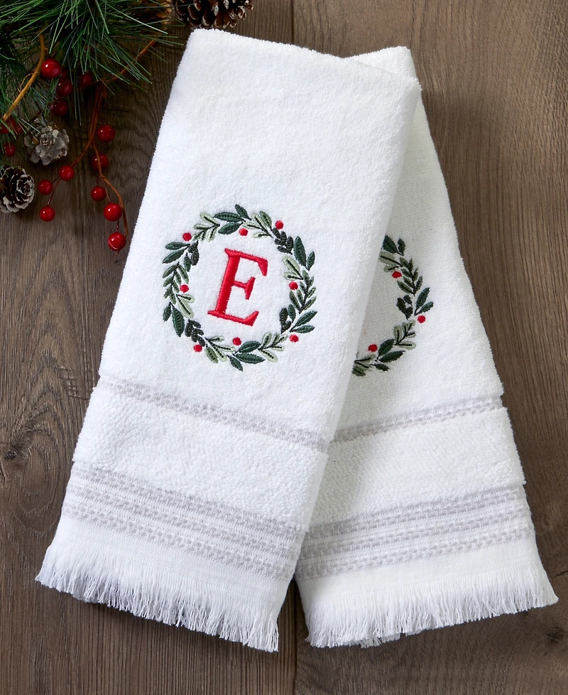 Skl Home Wreath Monogram Cotton Hand Towel, 16" x 26"