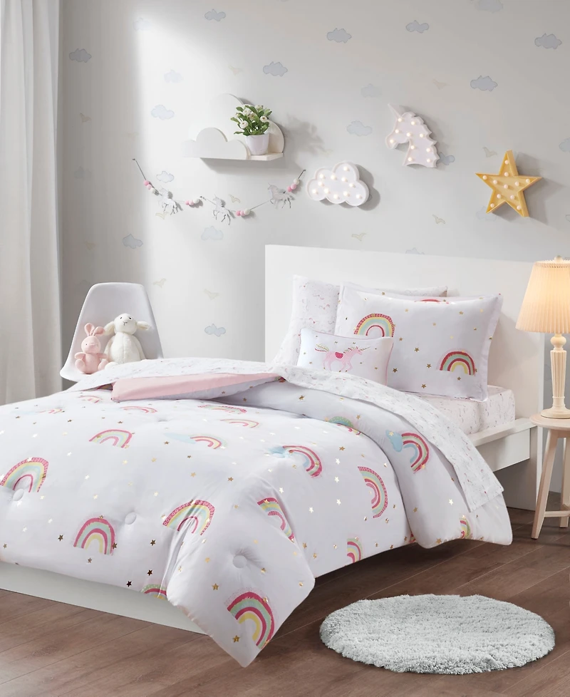 Mi Zone Kids Alicia Rainbow Metallic Stars 6-Pc. Comforter Set, Twin