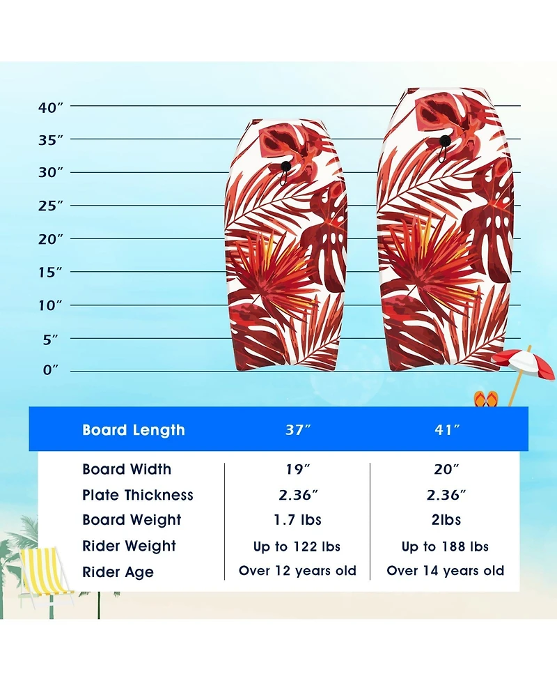 Vebreda 41 Inch Lightweight Surfboard With Fin Eps Core for Kids and Adults-l