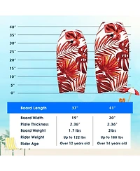 Vebreda 41 Inch Lightweight Surfboard With Fin Eps Core for Kids and Adults-l