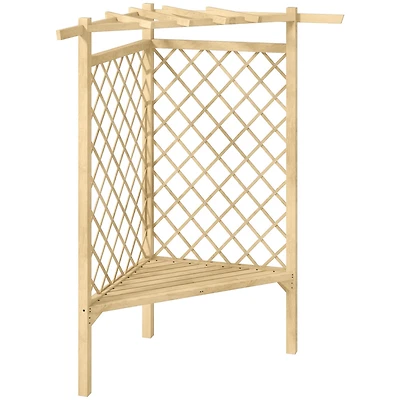 55" Wooden Garden Benches with Slatted Seat and Screening