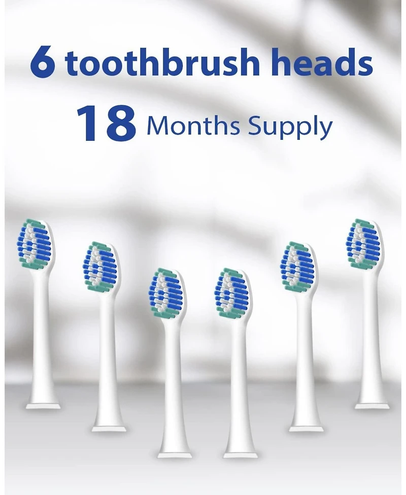 MySmile Electric Toothbrush Replacement Heads, 6 Packs