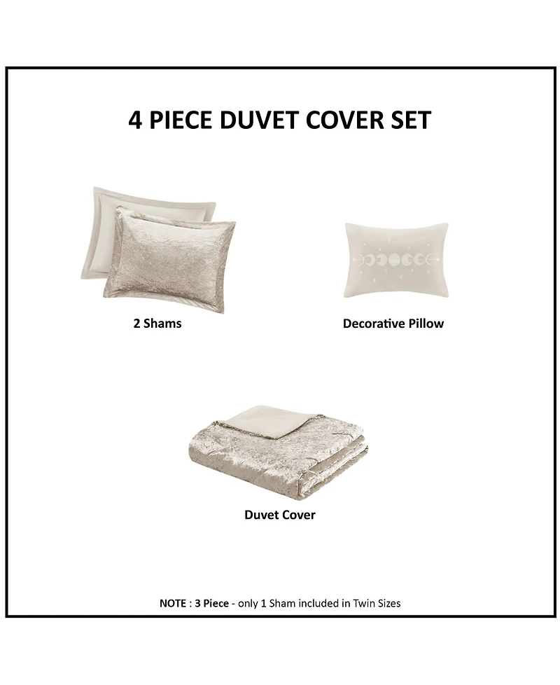 Intelligent Design Felicia Velvet 4-Piece Duvet Cover Set, Full/Queen