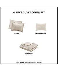 Intelligent Design Felicia Velvet 4-Piece Duvet Cover Set, Full/Queen