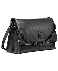 Karl Lagerfeld Paris Lavande Large Leather Shoulder Bag
