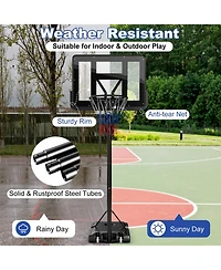 Vebreda Portable Basketball Hoop with 4.6 to 10 Feet 10-Level Height Adjustable