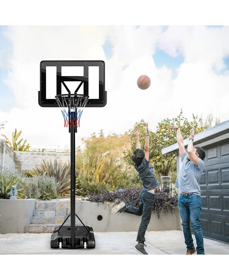 Vebreda Portable Basketball Hoop with 4.6 to 10 Feet 10-Level Height Adjustable
