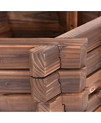 Sugift Outdoor Wooden Wishing Well Planter Bucket