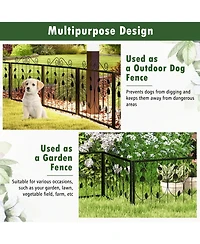 Sugift Decorative Garden Fence with 8 Panels Animal Barrier