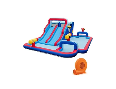 Vebreda Inflatable Bounce House with 2 Water Slides and 3 Water Cannons With 680W Blower